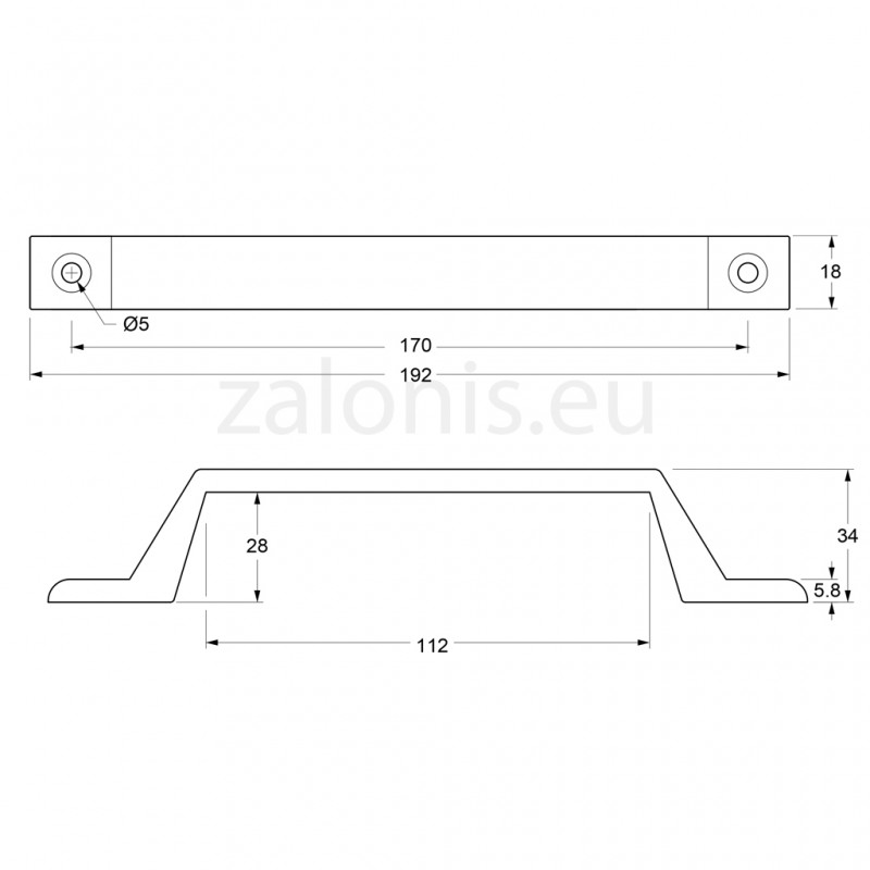 ALUMINIUM HANDLE WITH EXTERNAL SCREWS / WHITE